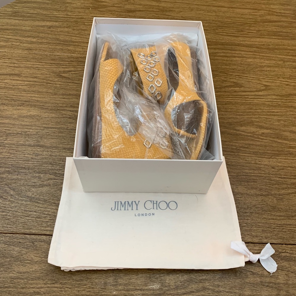 Jimmy Choo yellow gladiator sandals